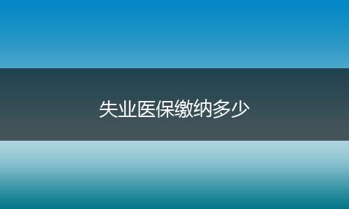 失业医保缴纳多少