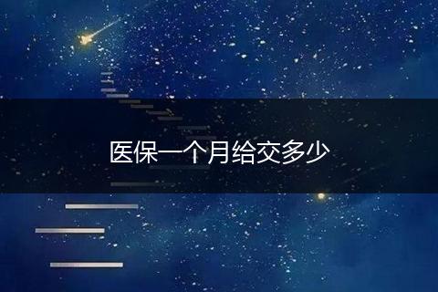 医保一个月给交多少