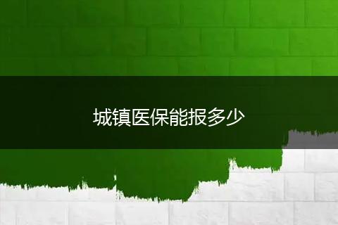 城镇医保能报多少