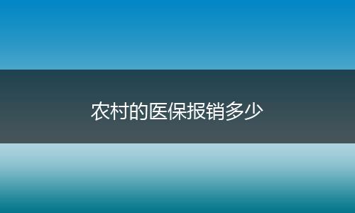 农村的医保报销多少