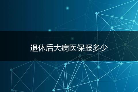 退休后大病医保报多少