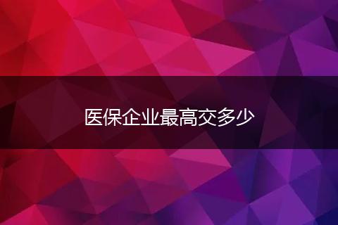 医保企业最高交多少