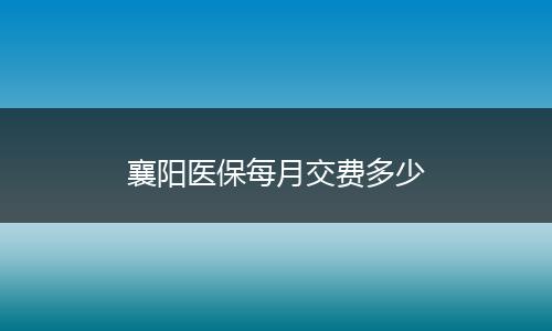 襄阳医保每月交费多少