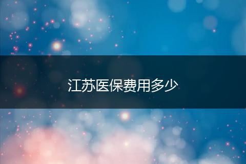 江苏医保费用多少