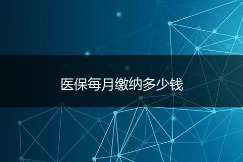 医保每月缴纳多少钱