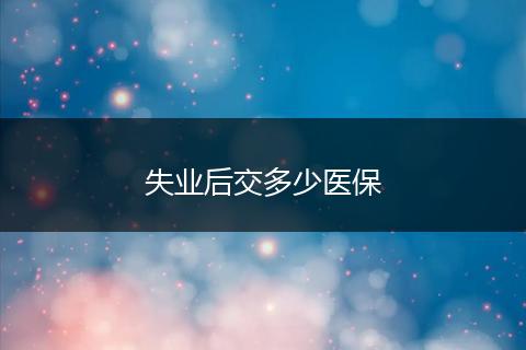 失业后交多少医保