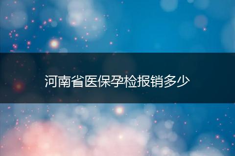 河南省医保孕检报销多少