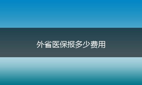 外省医保报多少费用