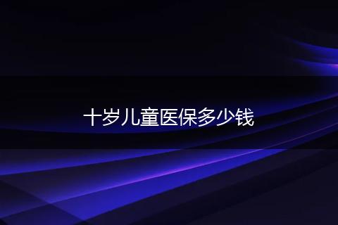 十岁儿童医保多少钱