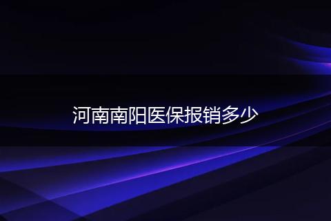 河南南阳医保报销多少