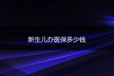 新生儿办医保多少钱