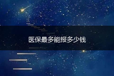 医保最多能报多少钱