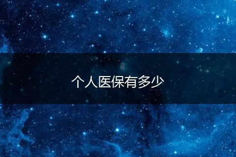 个人医保有多少