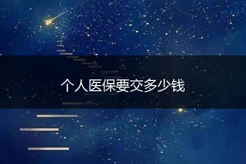 个人医保要交多少钱