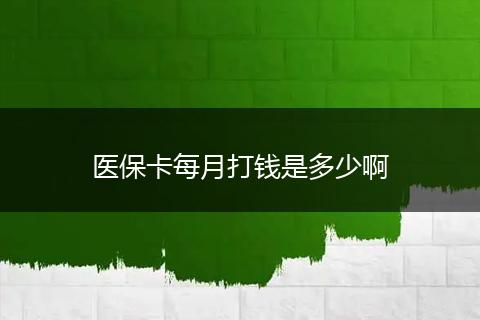 医保卡每月打钱是多少啊