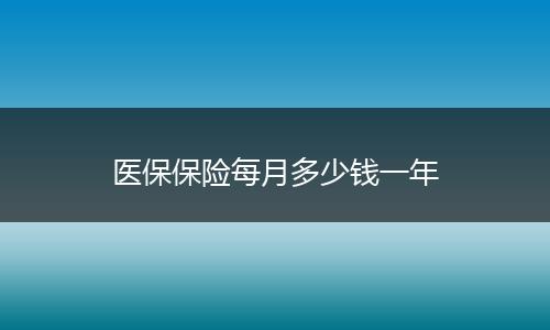 医保保险每月多少钱一年