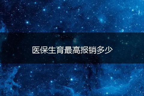 医保生育最高报销多少