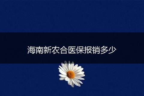海南新农合医保报销多少