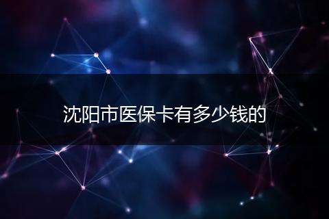 沈阳市医保卡有多少钱的