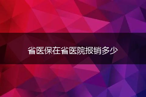 省医保在省医院报销多少