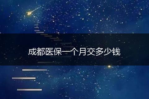 成都医保一个月交多少钱