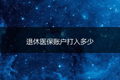 退休医保账户打入多少