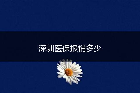 深圳医保报销多少