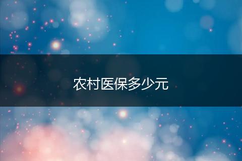 农村医保多少元