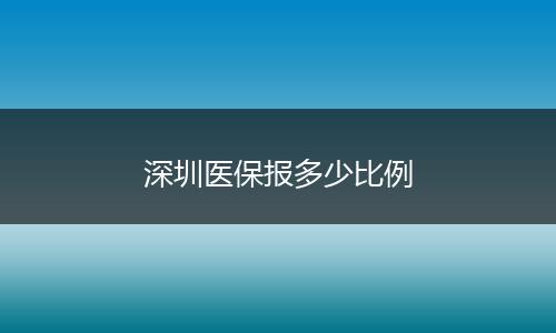 深圳医保报多少比例