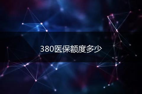380医保额度多少