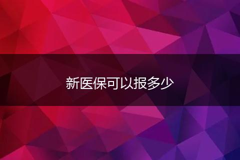 新医保可以报多少