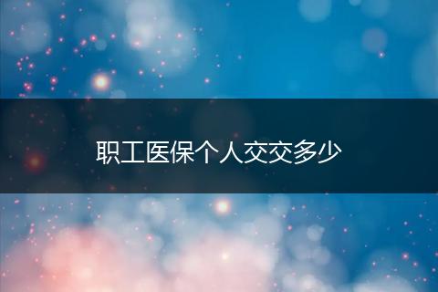 职工医保个人交交多少