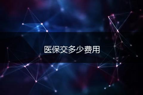 医保交多少费用