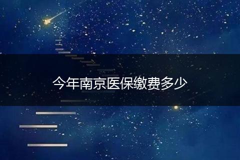 今年南京医保缴费多少