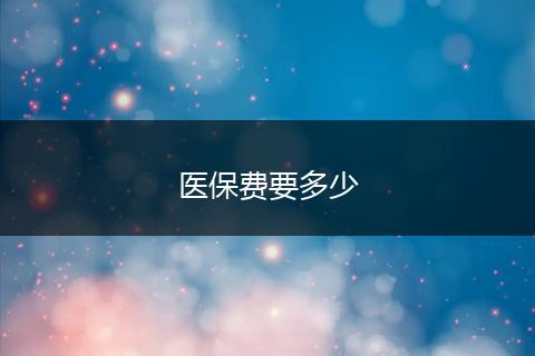 医保费要多少