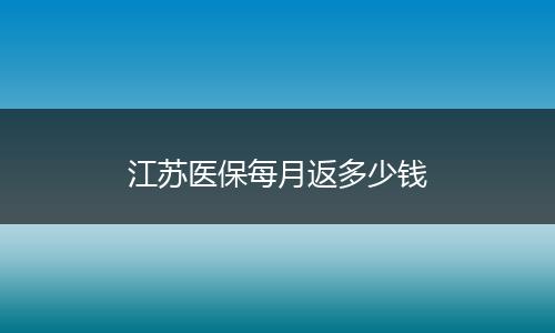 江苏医保每月返多少钱