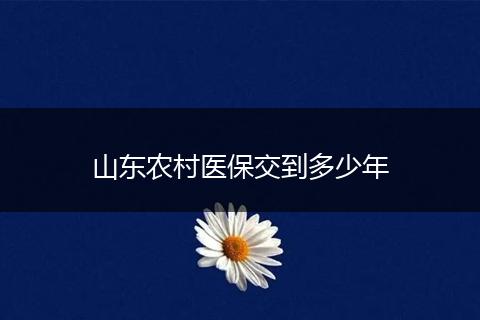 山东农村医保交到多少年