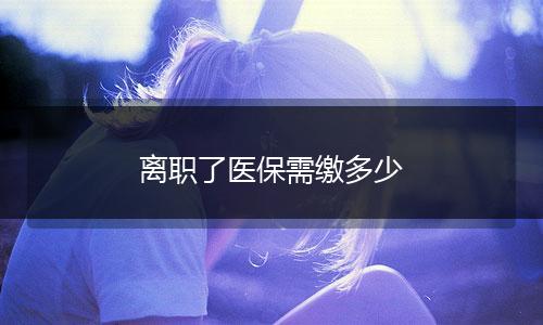 离职了医保需缴多少