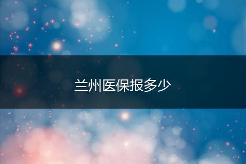 兰州医保报多少