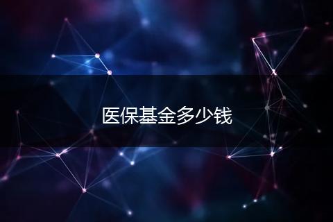医保基金多少钱