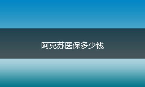 阿克苏医保多少钱