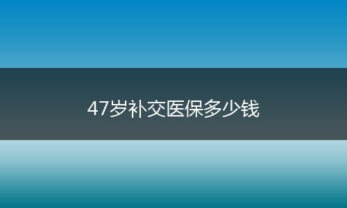 47岁补交医保多少钱