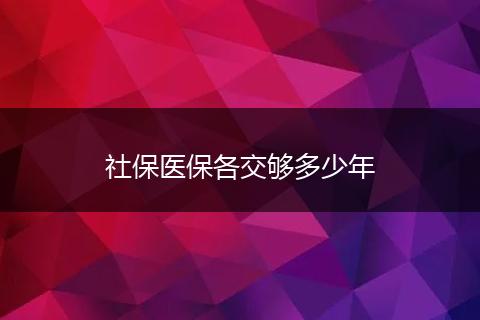 社保医保各交够多少年