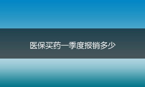 医保买药一季度报销多少