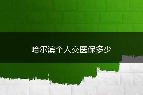 哈尔滨个人交医保多少