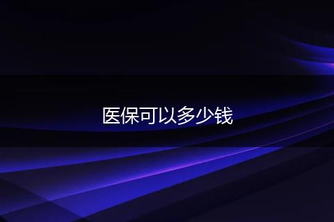医保可以多少钱