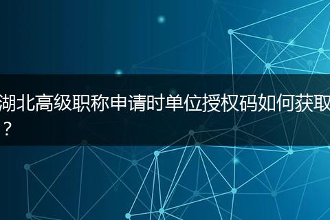 湖北高级职称申请时单位授权码如何获取？