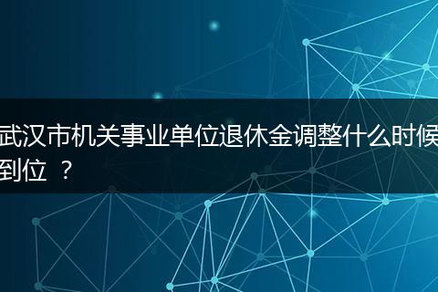 武汉市机关事业单位退休金调整什么时候到位 ？
