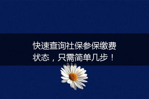 快速查询社保参保缴费状态，只需简单几步！