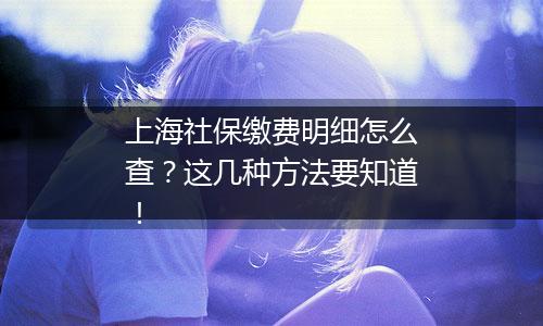 上海社保缴费明细怎么查？这几种方法要知道！